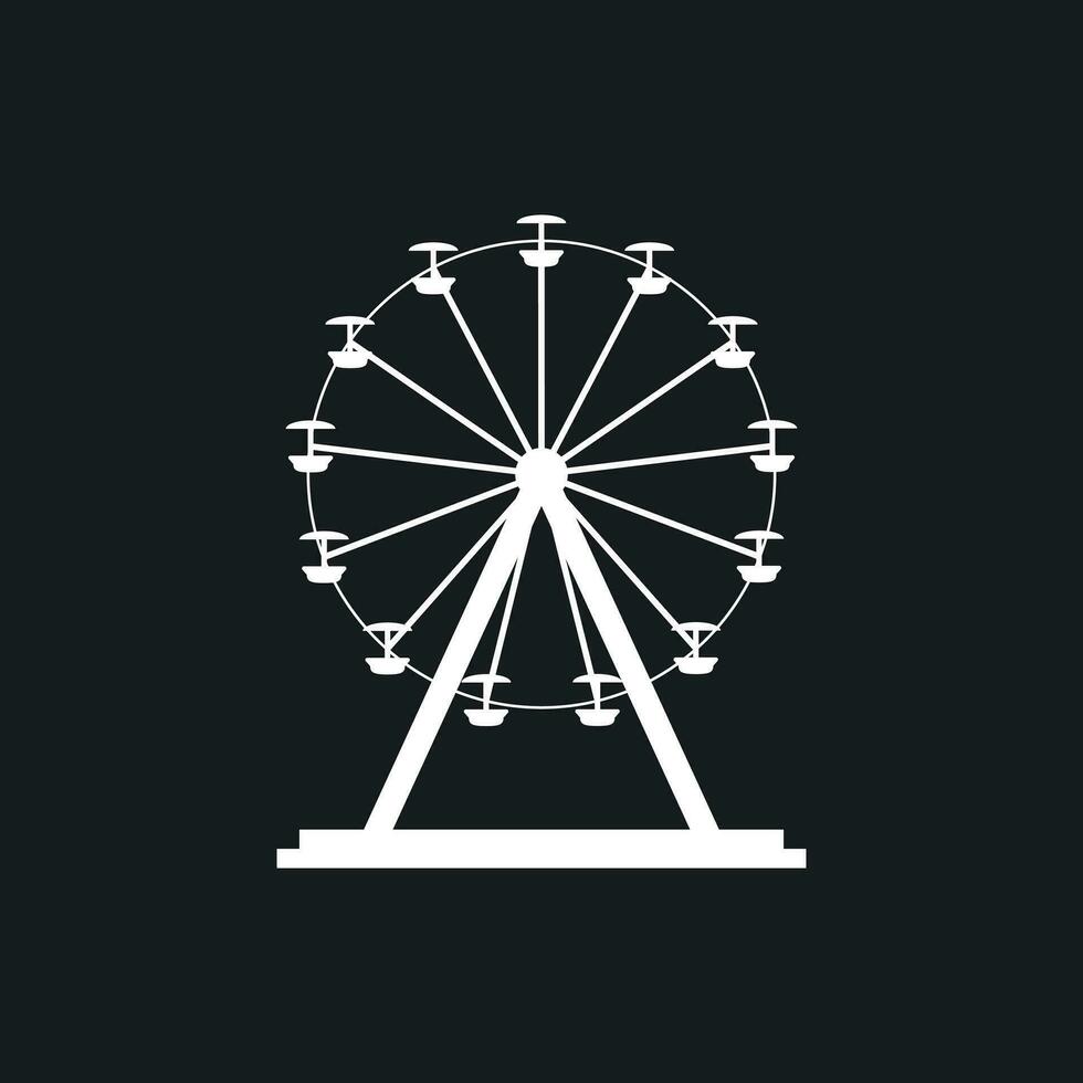 Ferris wheel vector icon. Carousel in park icon. Amusement ride illustration.