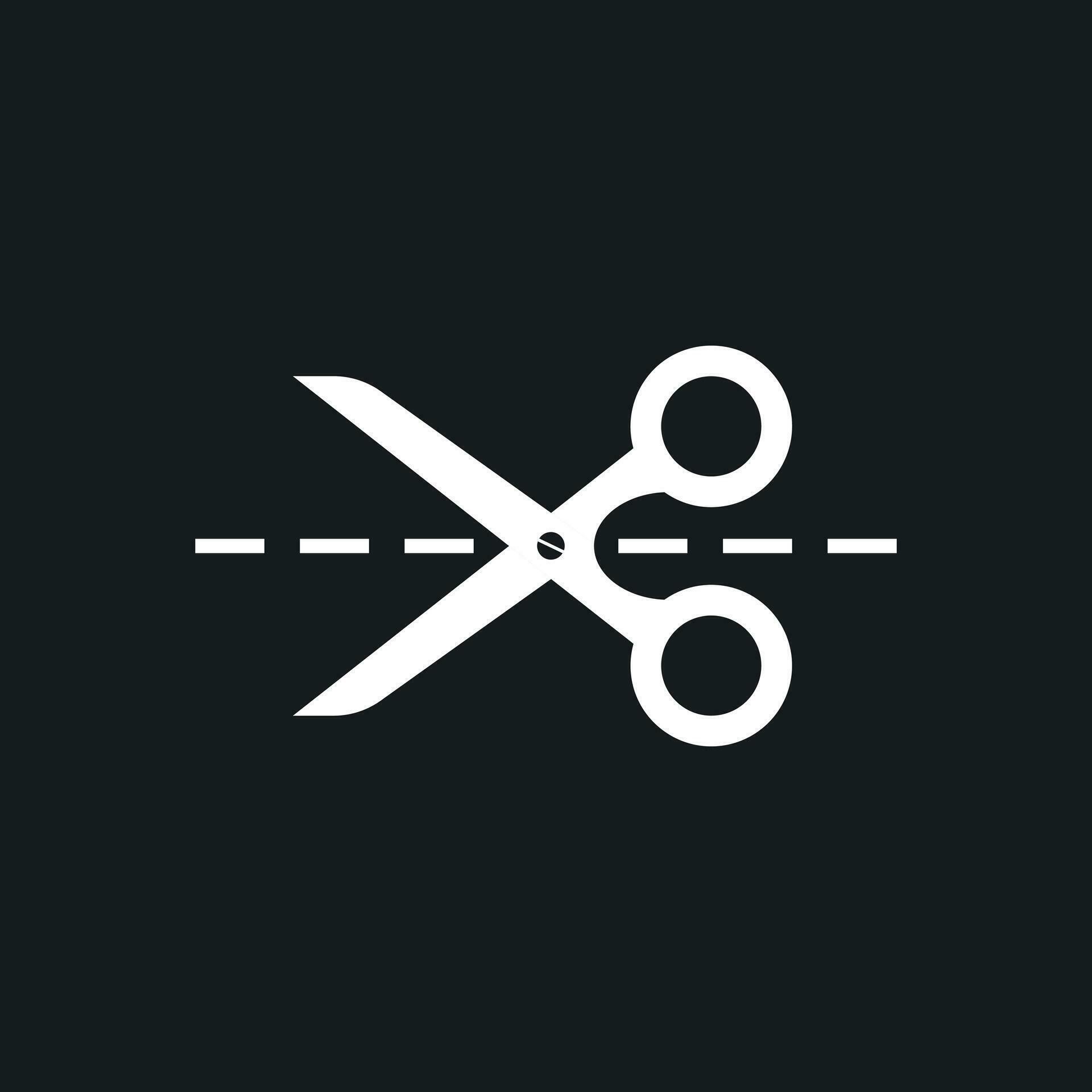 Scissors icon with cut line. Scissor vector illustration. 25933969