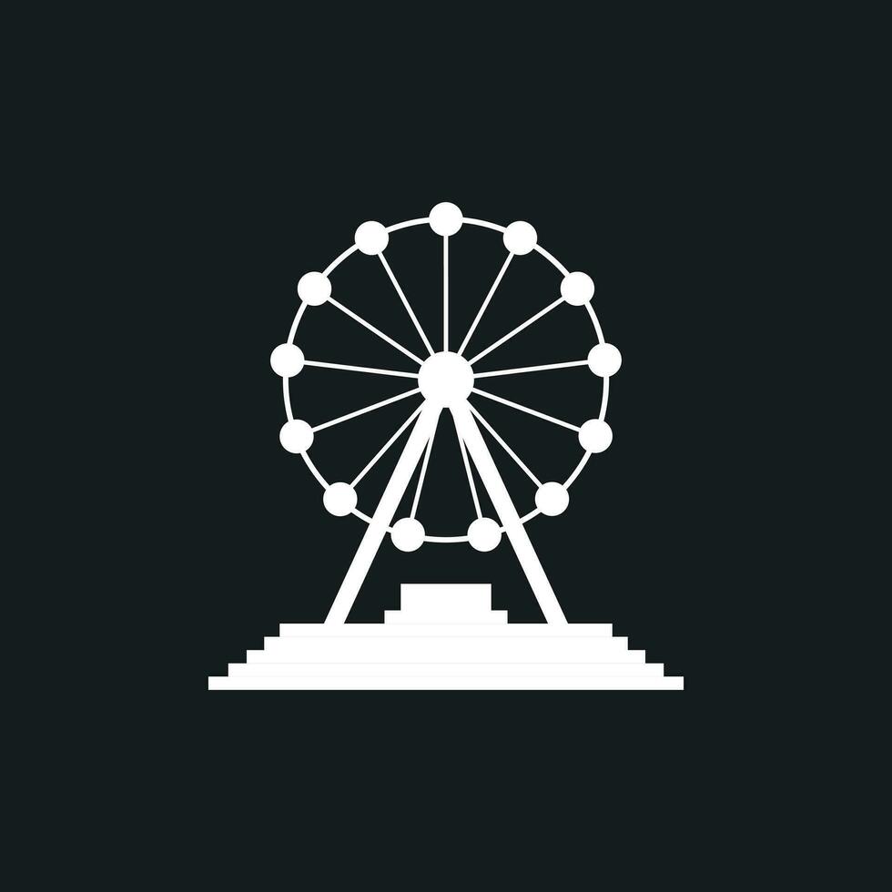 Ferris wheel vector icon. Carousel in park icon. Amusement ride illustration.