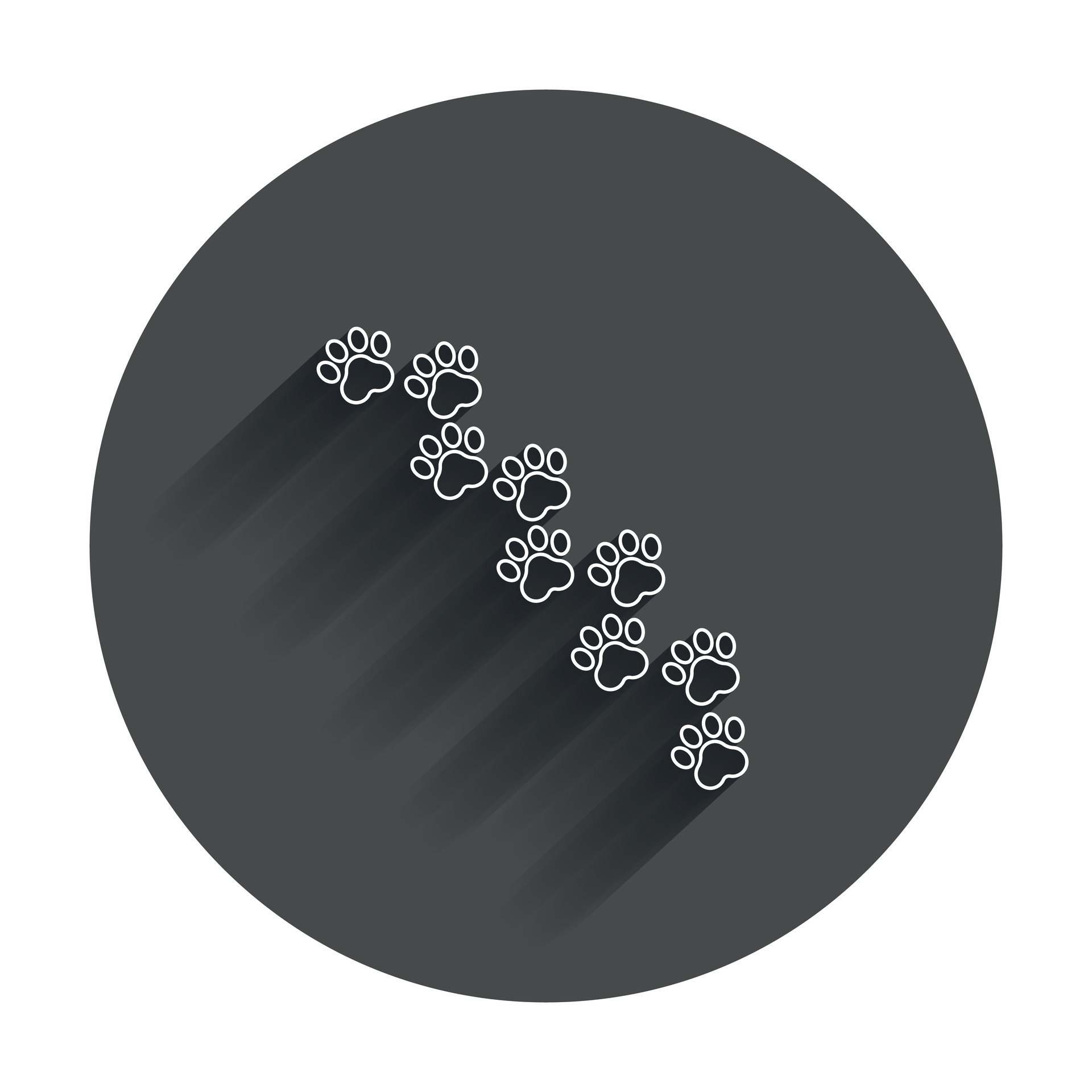 Paw print vector icon in line style. Dog or cat pawprint illustration