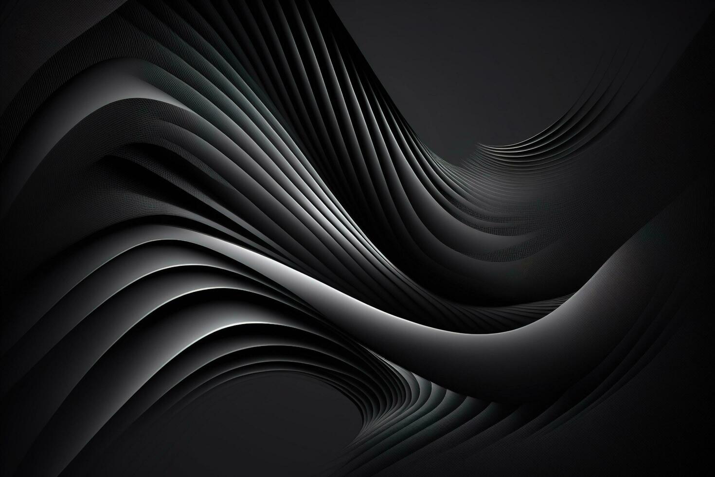 A modern dark background with wavy lines, generated by AI photo