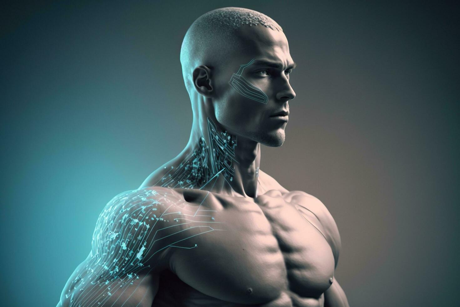 A background of human artificial intelligence generated by AI photo