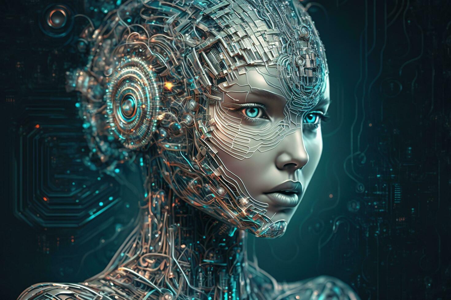 A background of human artificial intelligence generated by AI photo