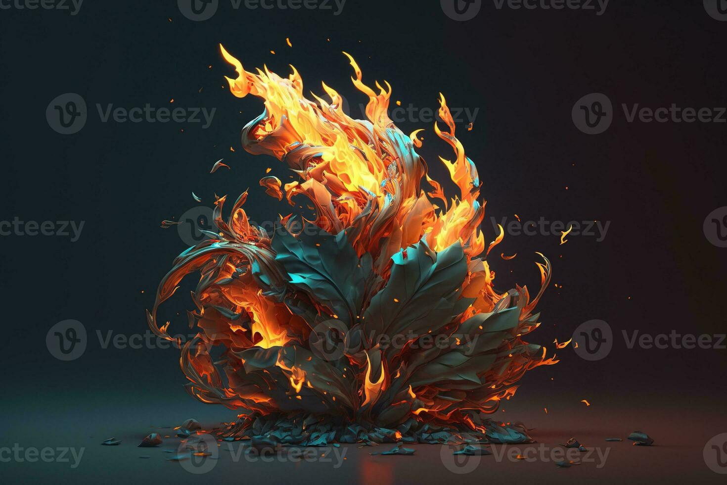 A fire abstract background generated by AI photo