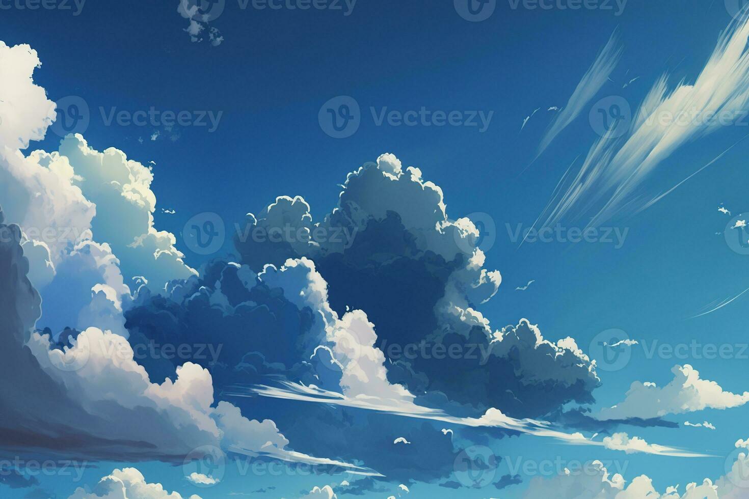 A beautiful illustration of a blue sky background generated by AI photo