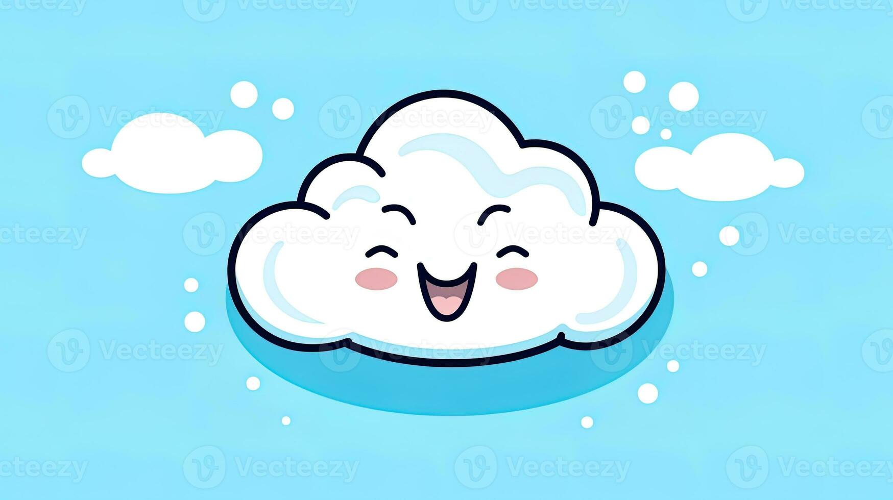 3D happy cloud emoji, generated by AI photo