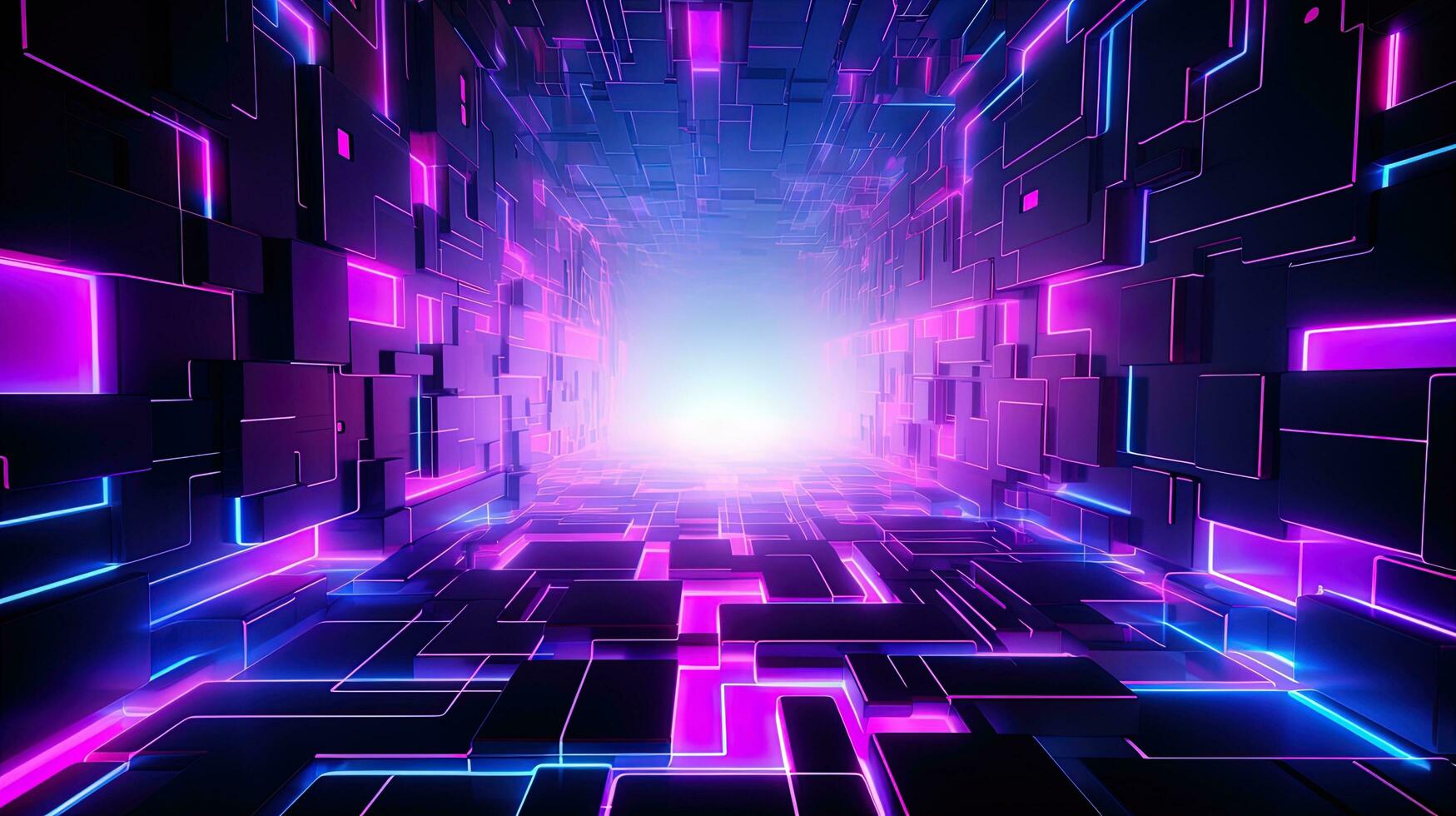 Abstract neon light gaming background, generated by AI photo