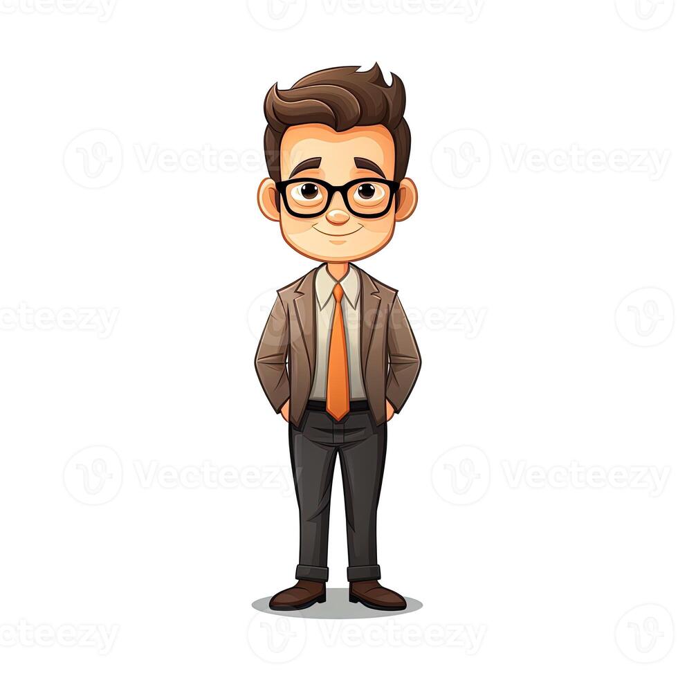 Vector illustration of a businessman in a stylish dress and tie, generated by AI photo