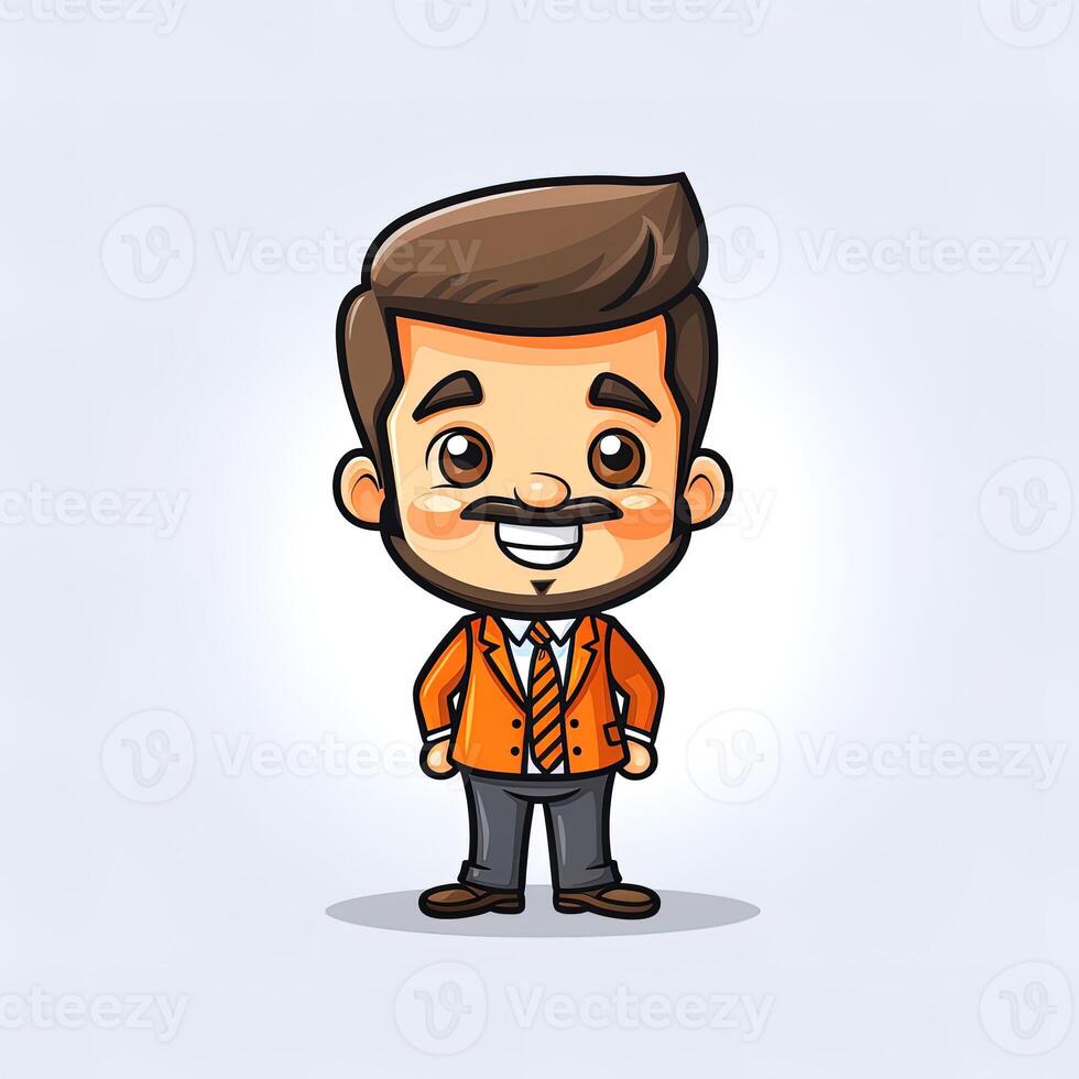 Vector illustration of a businessman in a stylish dress and tie, generated by AI photo