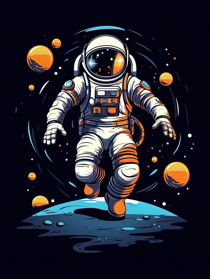 Vector background of an astronaut, generated by AI photo