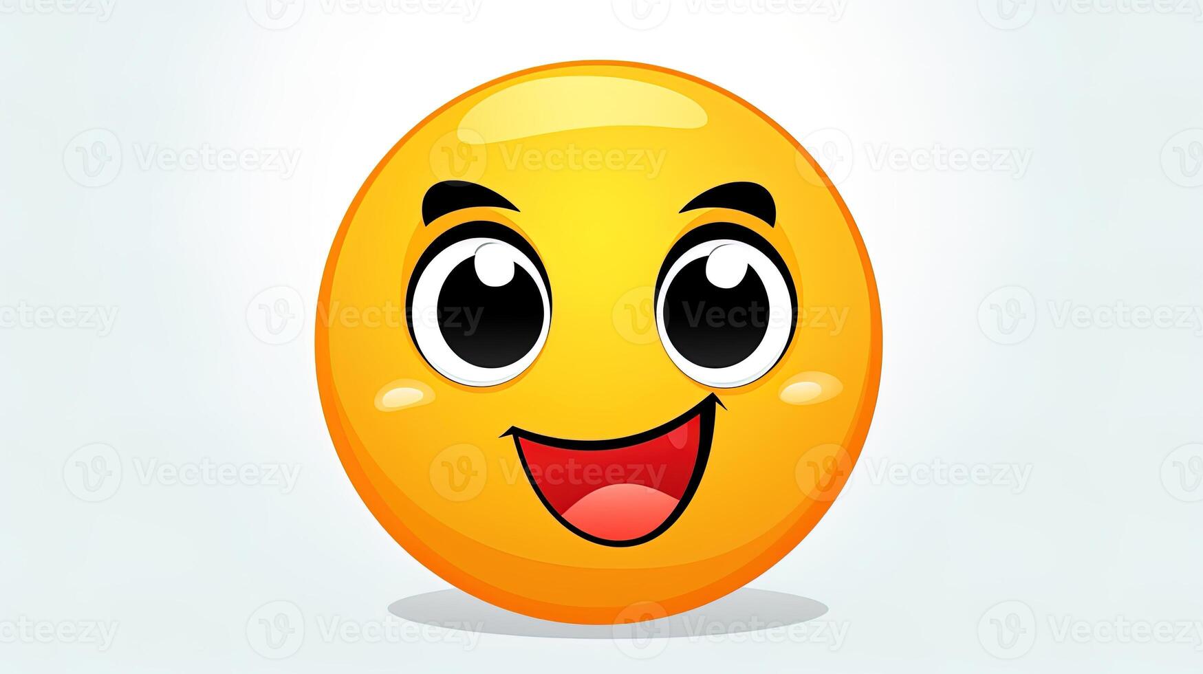 Cute yellow emoji with an open mouth, generated by AI photo