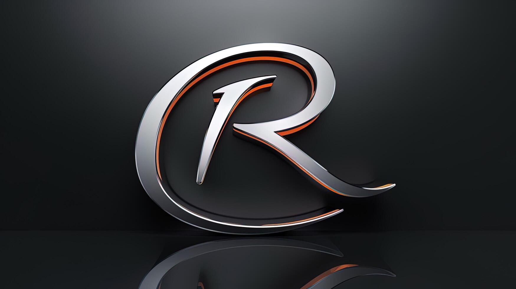 Abstract logo of the letter R, generated by AI photo