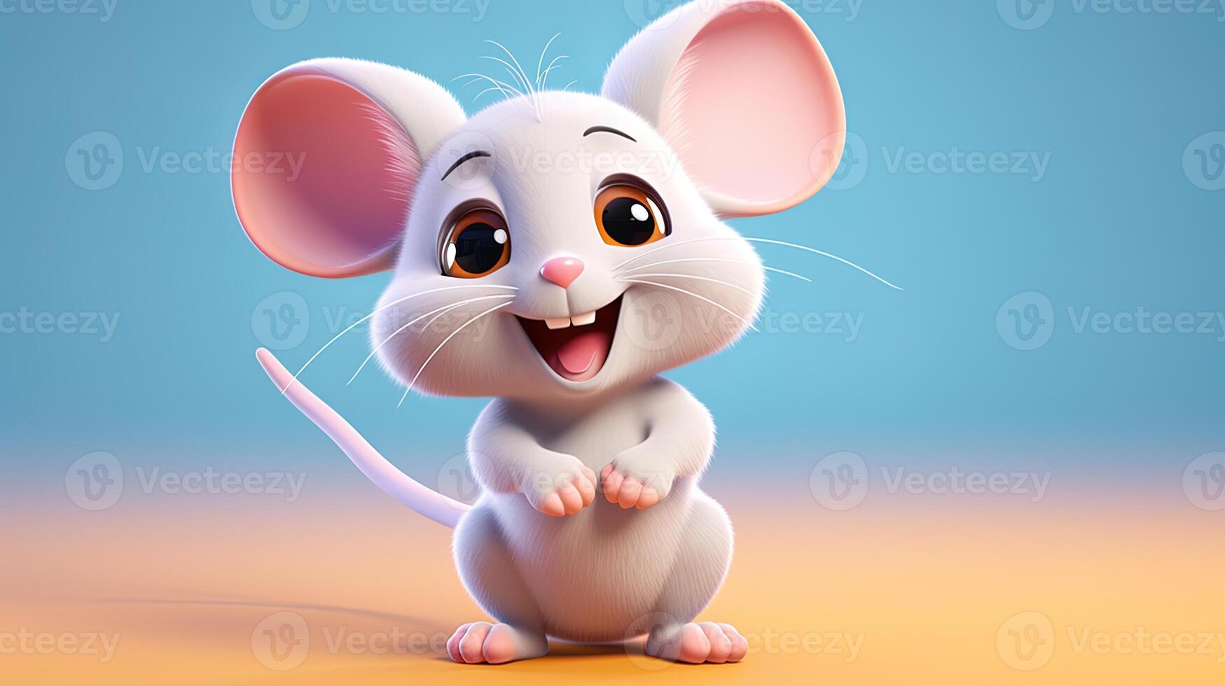3d linda ratón animal icono, generado por ai foto