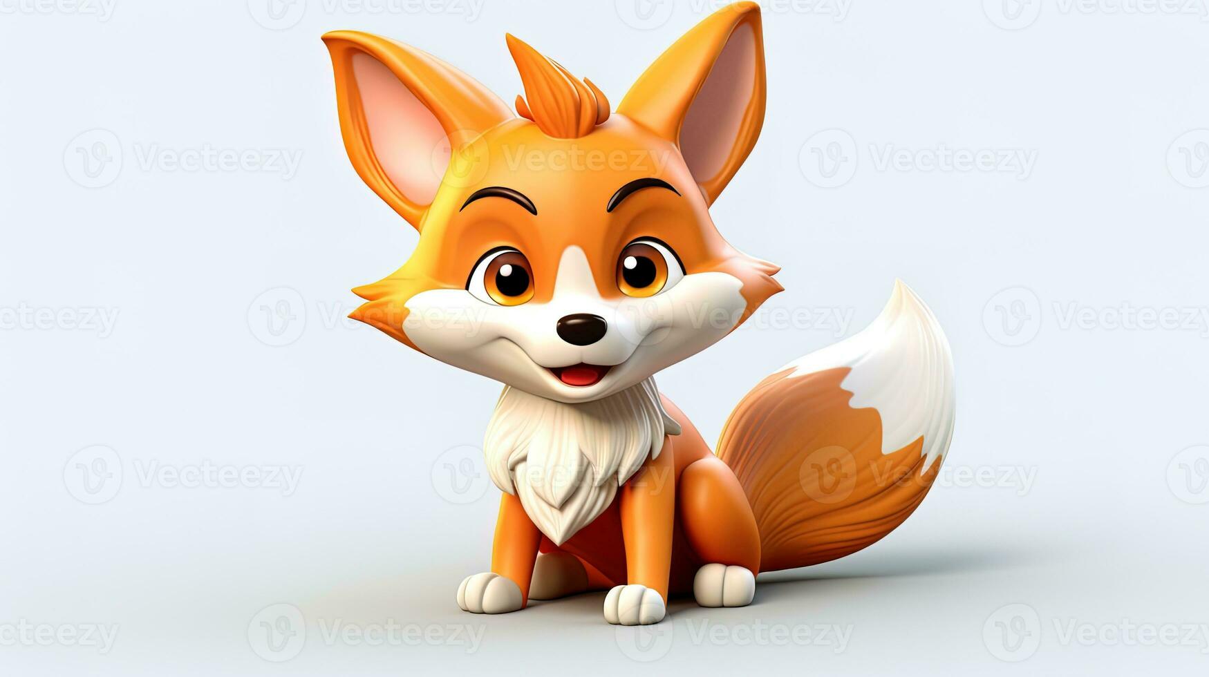Cartoon illustration icon of a fox, an animal nature icon, generated by AI photo
