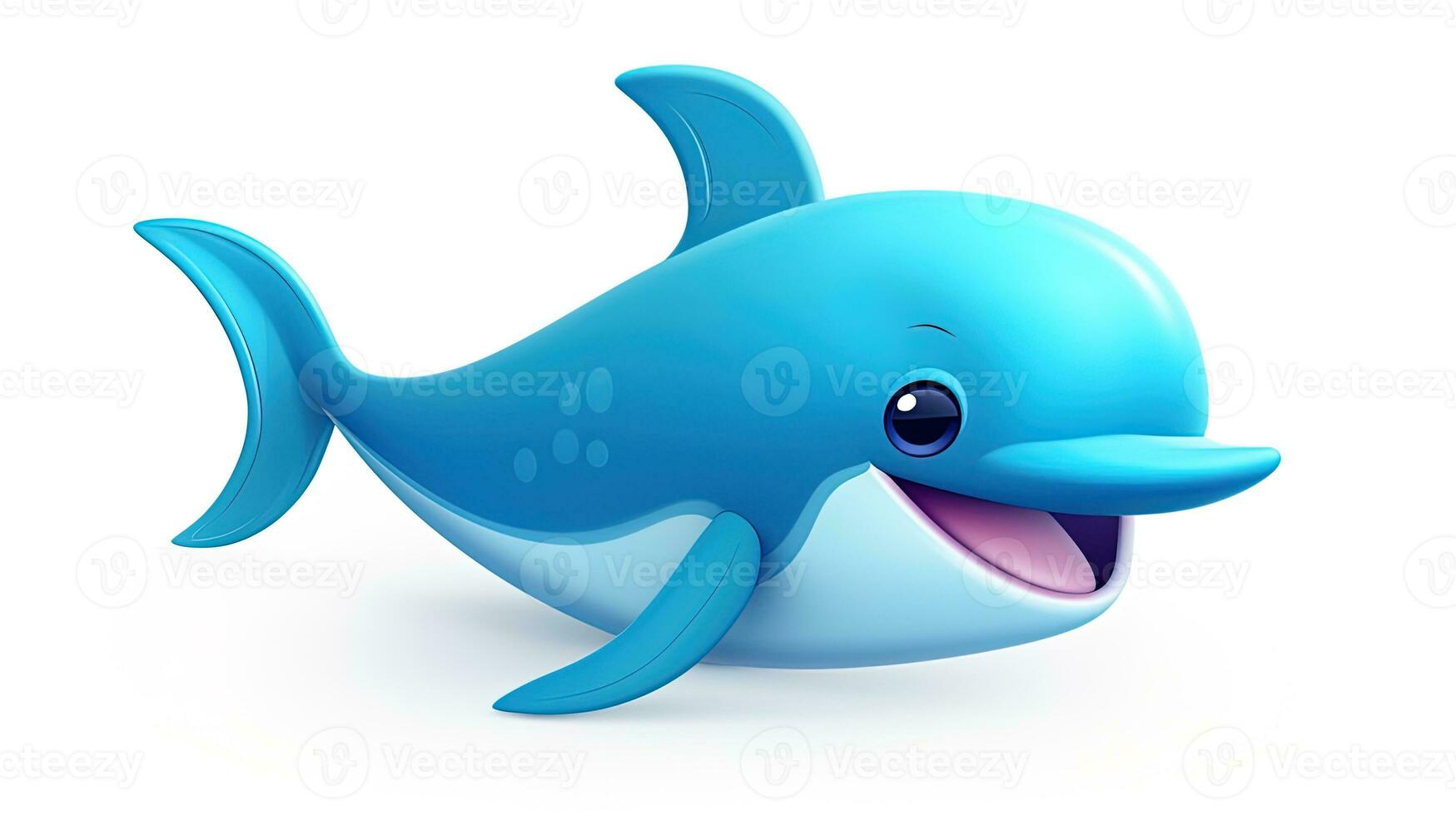 3D cartoon illustration of a whale, generated by AI photo