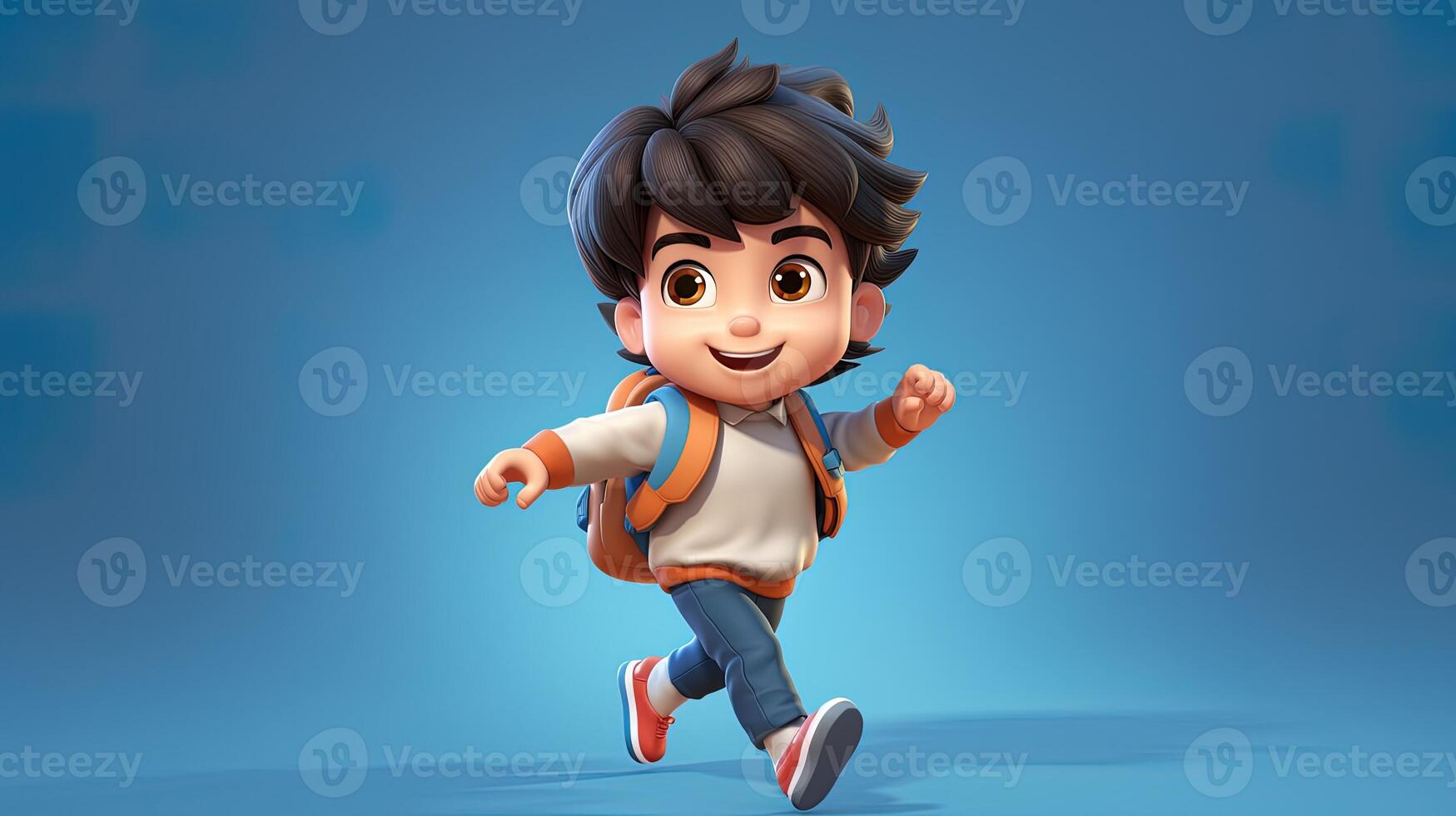 Vector illustration of a boy character for children, generated by AI photo