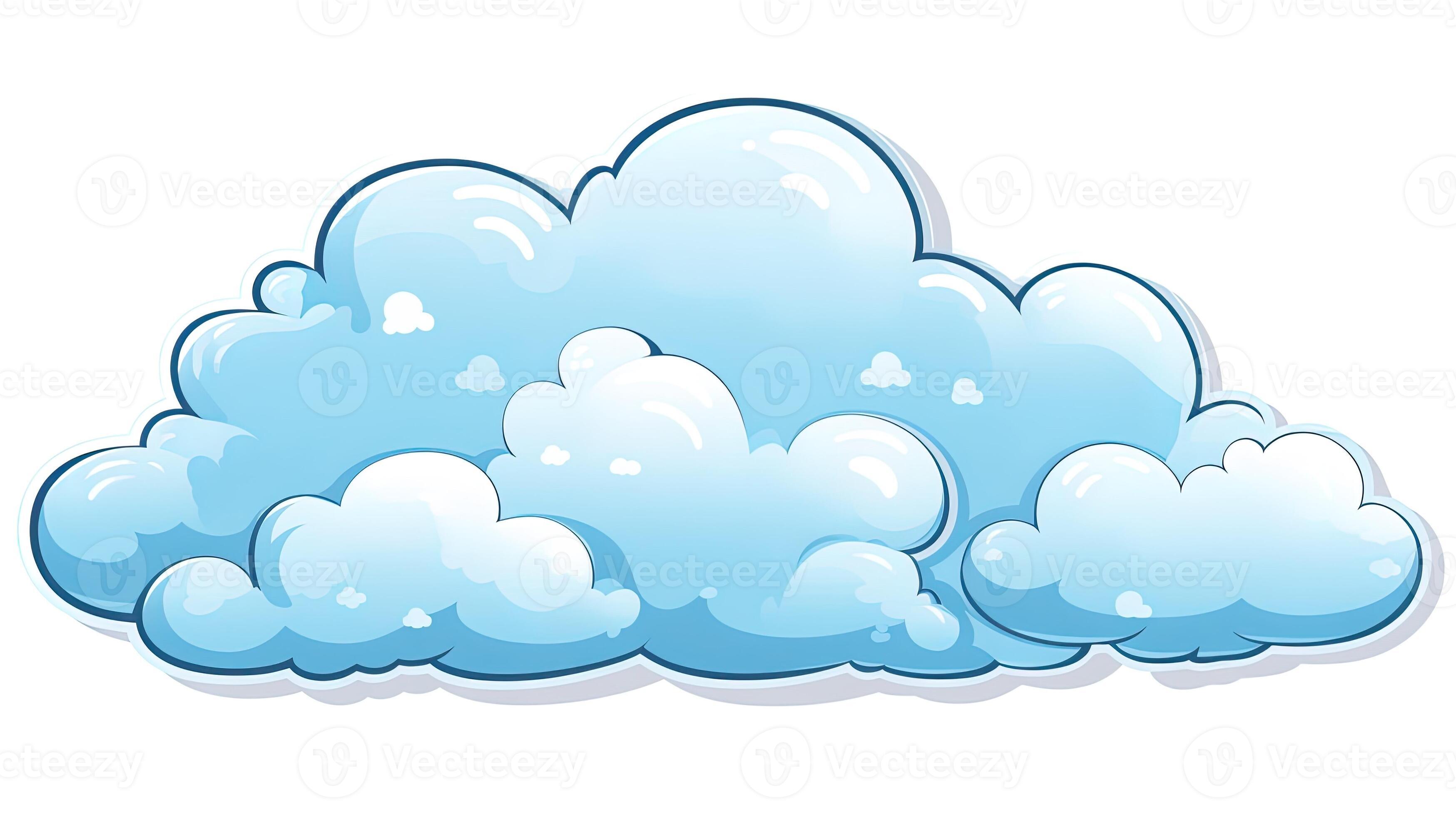 Collection of cartoon clouds, cloud sticker clipart, generated by AI