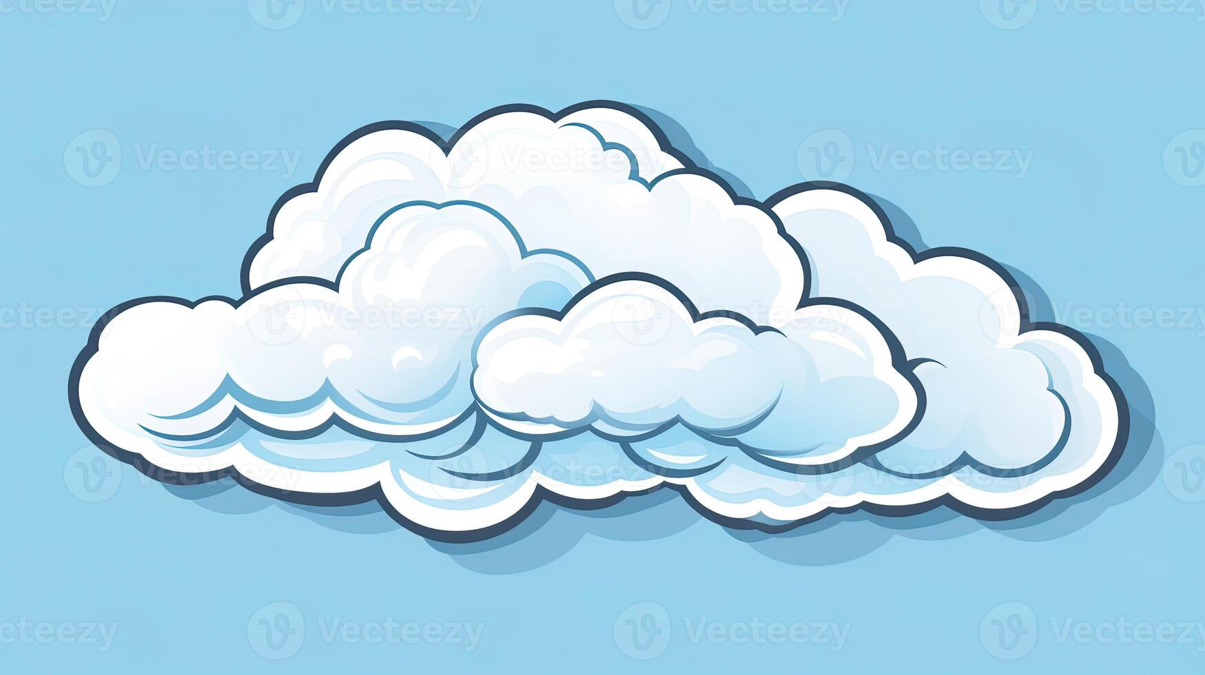 Collection of cartoon clouds, cloud sticker clipart, generated by AI photo