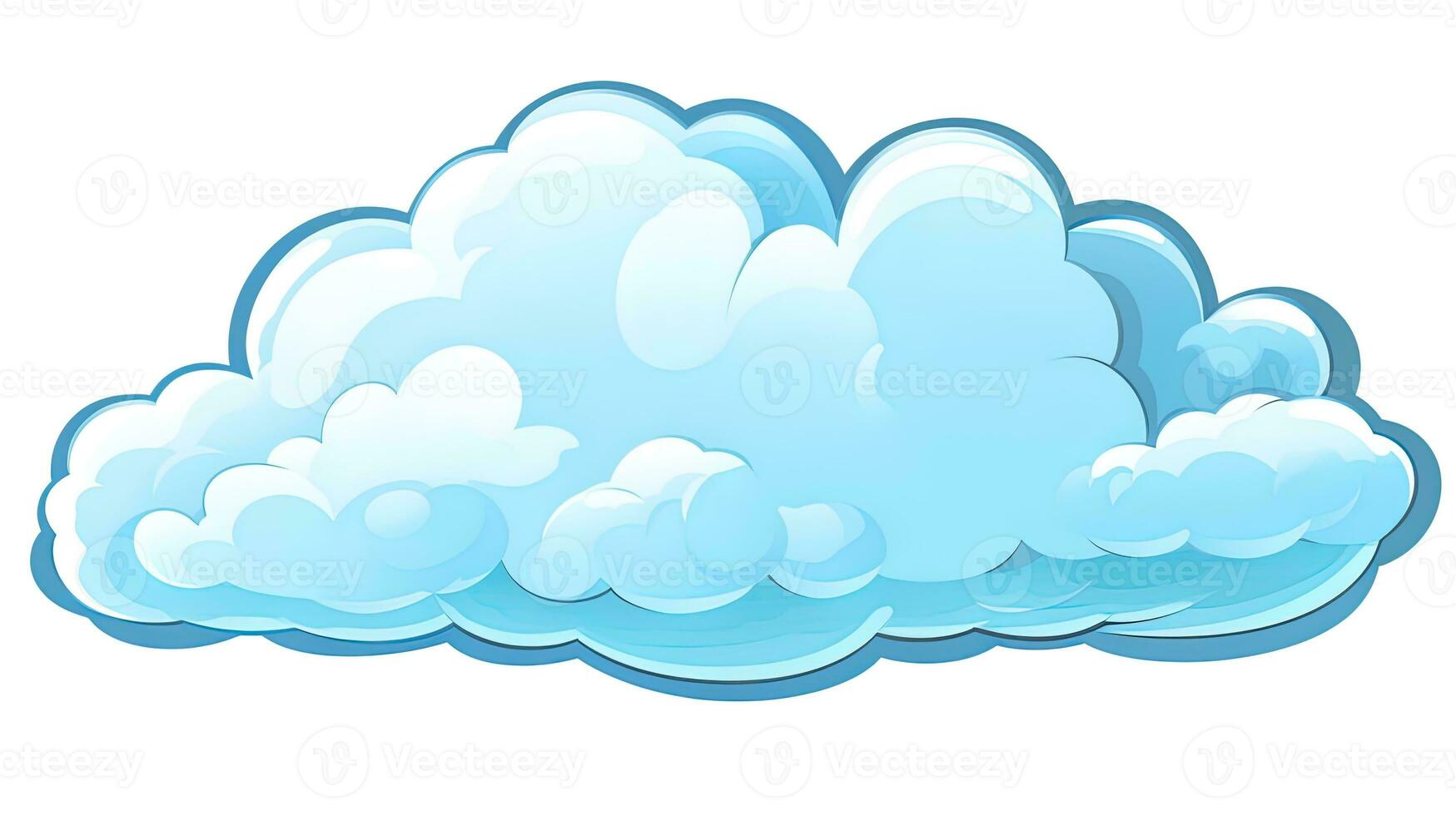 Collection of cartoon clouds, cloud sticker clipart, generated by AI photo