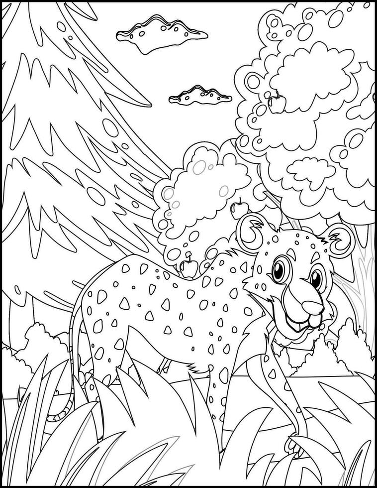 Animal Coloring Page for Kids-Tiger Coloring Page for Kids vector