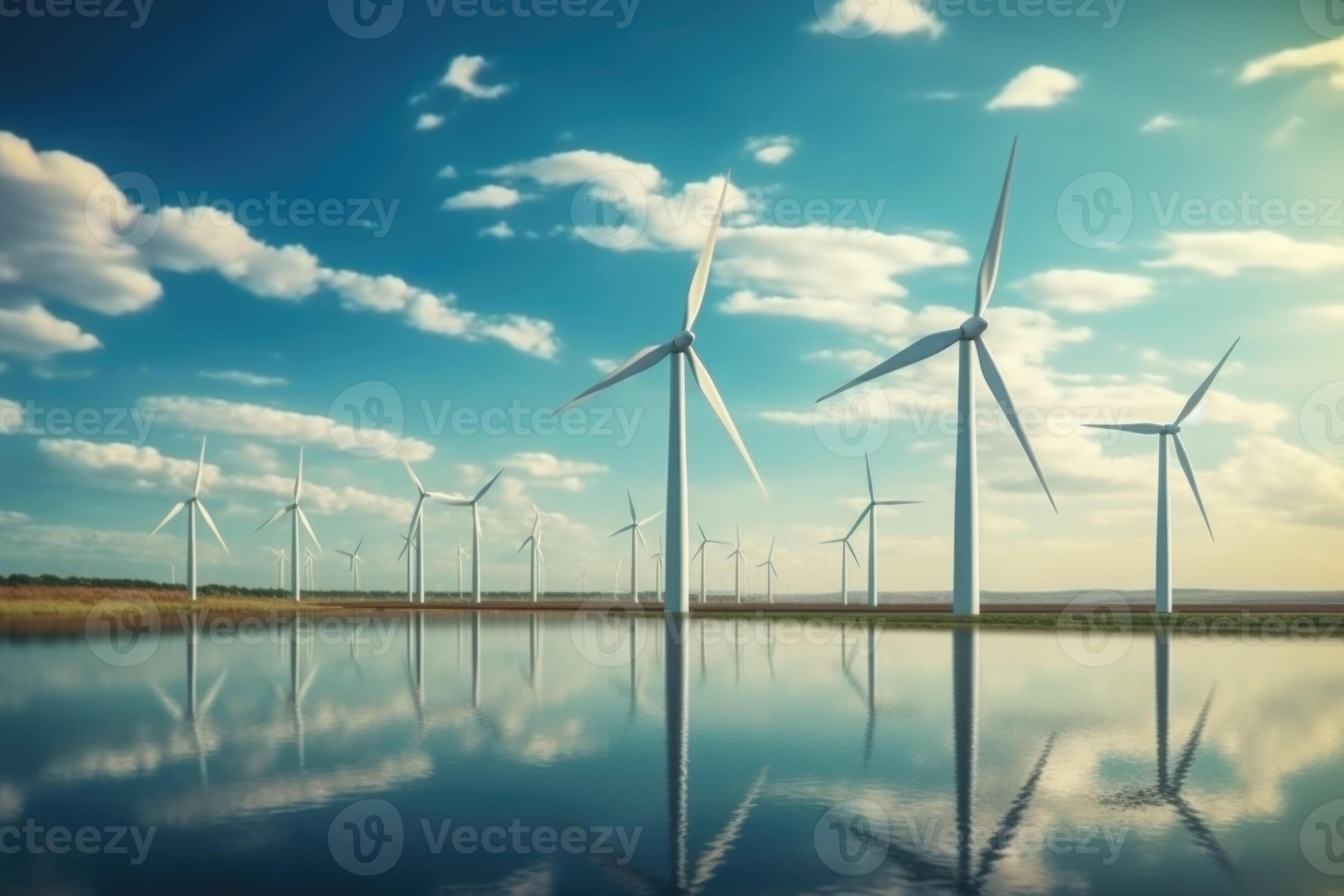 Panoramic View Of Wind Farm Or Wind Park With High Wind Turbines used-ammsun-8ft-large-beach-umbrella-with-sand-anchor-heavy-duty-high