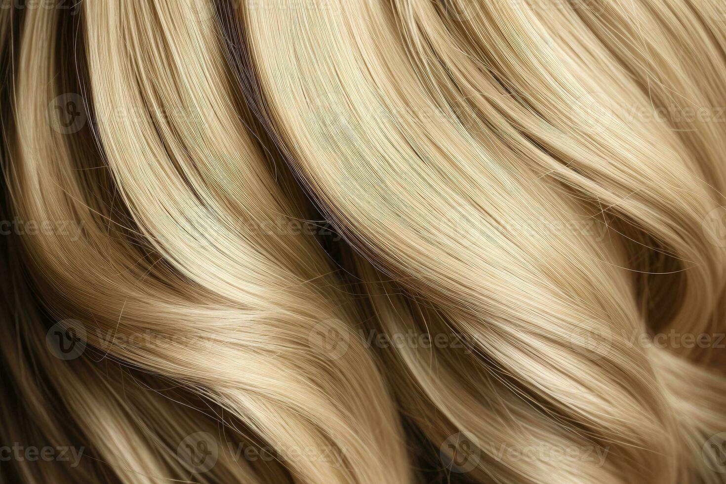 Beautiful blond hair background. Healthy smooth shiny hair. Generative AI photo