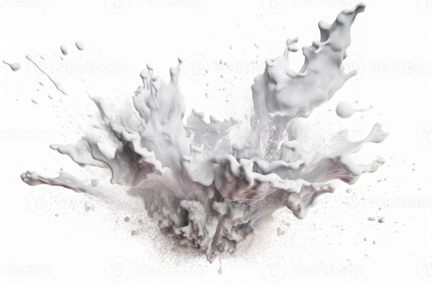 Explosion of white paint on white background. Fluid background. Color explosion. photo