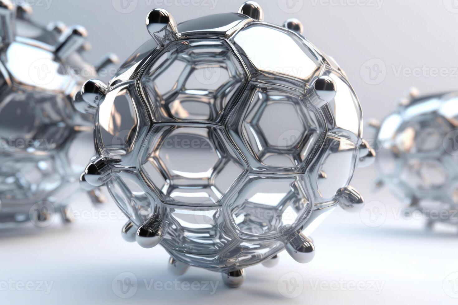 Nanotechnology abstract background. Molecule model. Scientific research. Generative AI illustration photo