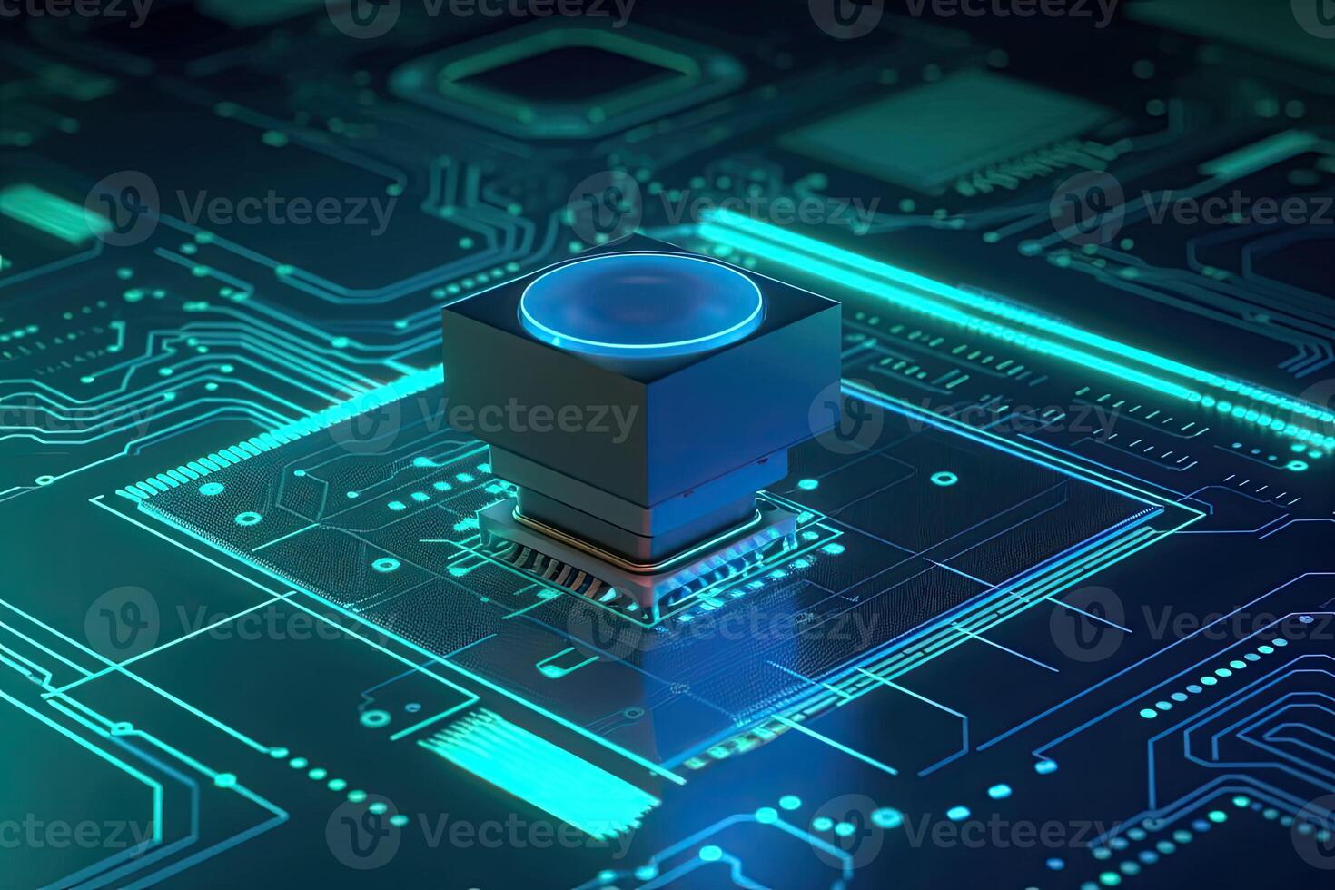 Central computer processors CPU concept. Motherboard digital chip. photo