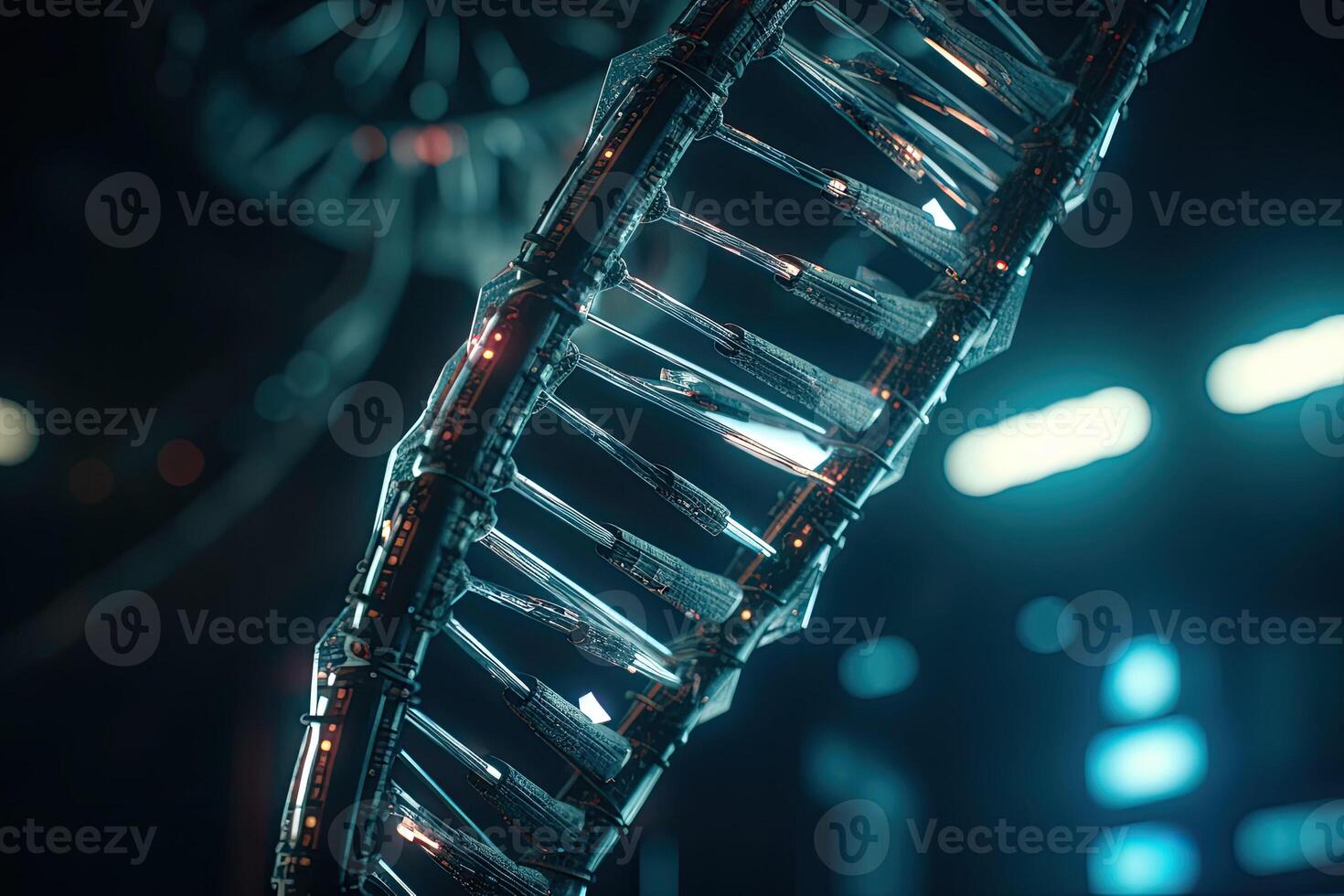 Helix human DNA structure. Science, biotechnology. Generative AI photo