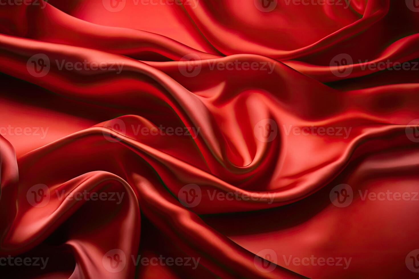 Abstract red smooth silk background. Beautiful soft folds on surface of the fabric. photo
