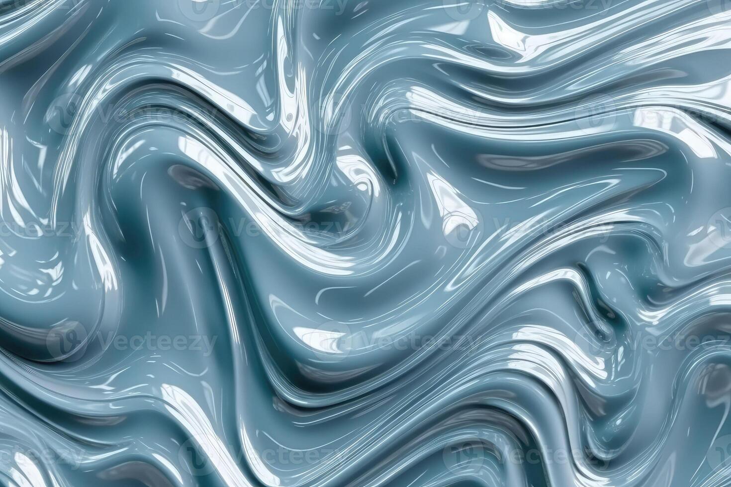Liquid blue wavy plastic texture. Wrinkle silicone sheet. photo