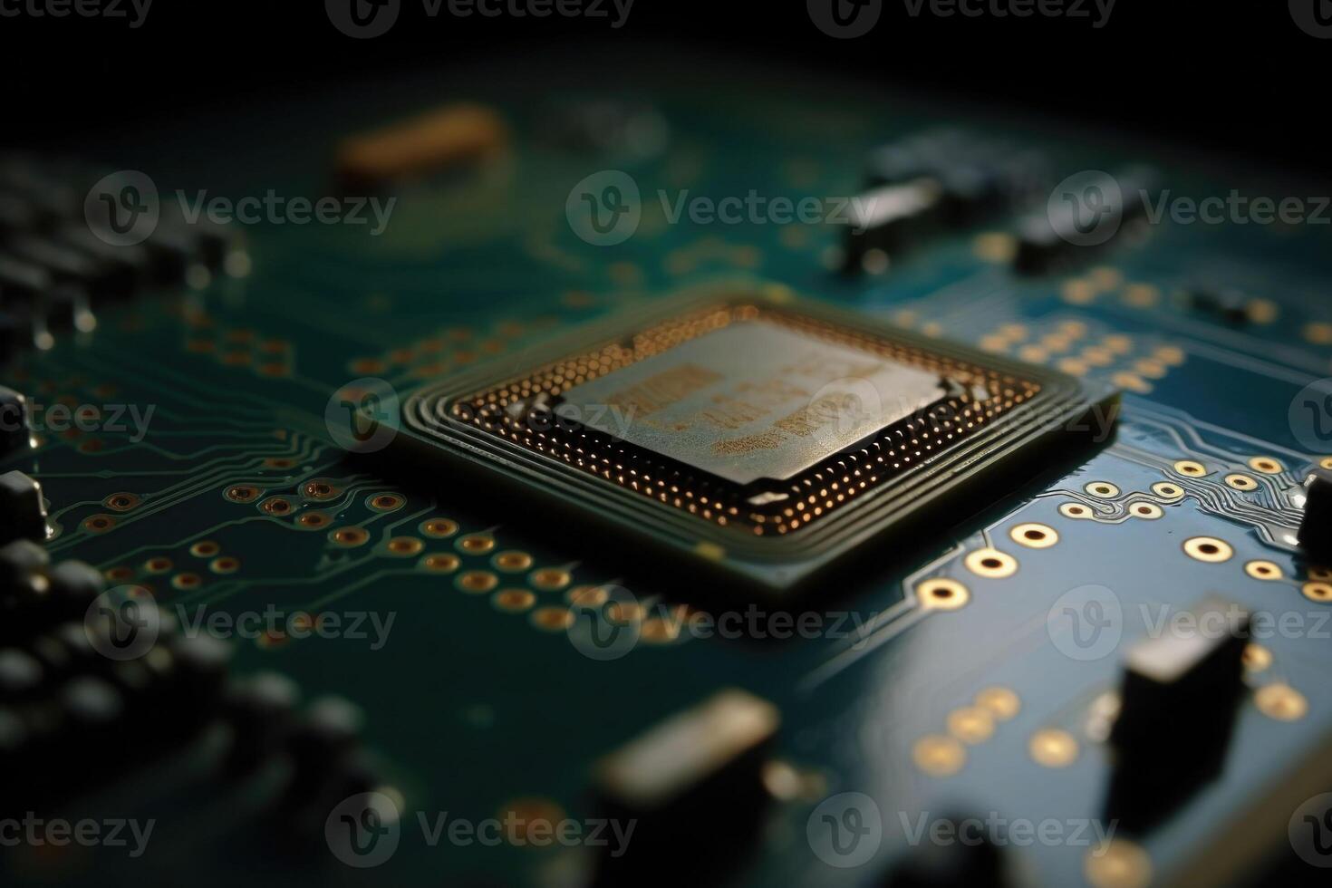 Circuit board. Central Computer Processors CPU concept. Motherboard digital chip. photo