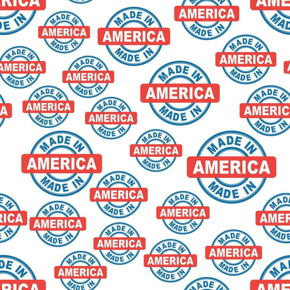 Made in America seamless pattern background icon. Flat vector illustration. America sign symbol pattern.