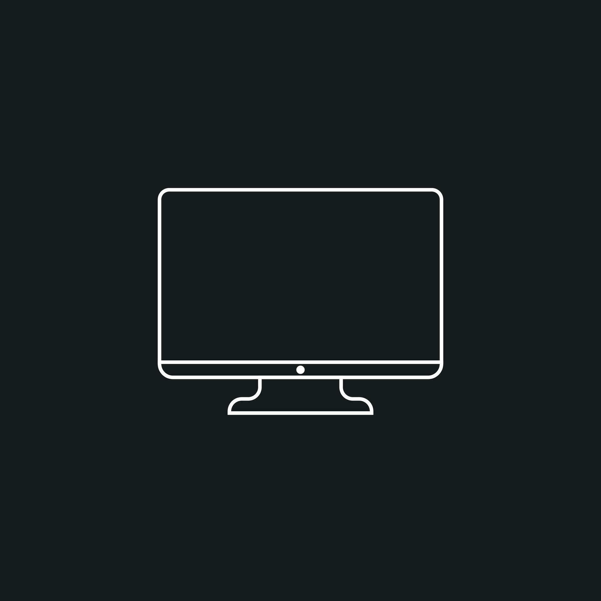 Computer vector illustration in line style. Monitor flat icon. Tv ...