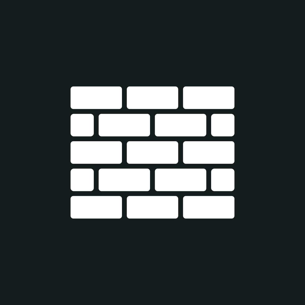 Wall brick icon in flat style isolated on black background. Wall symbol illustration. vector