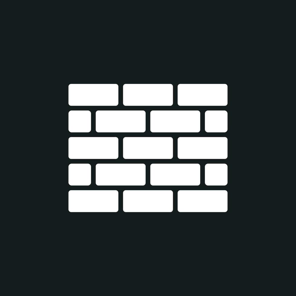 Wall brick icon in flat style isolated on black background. Wall symbol illustration. vector