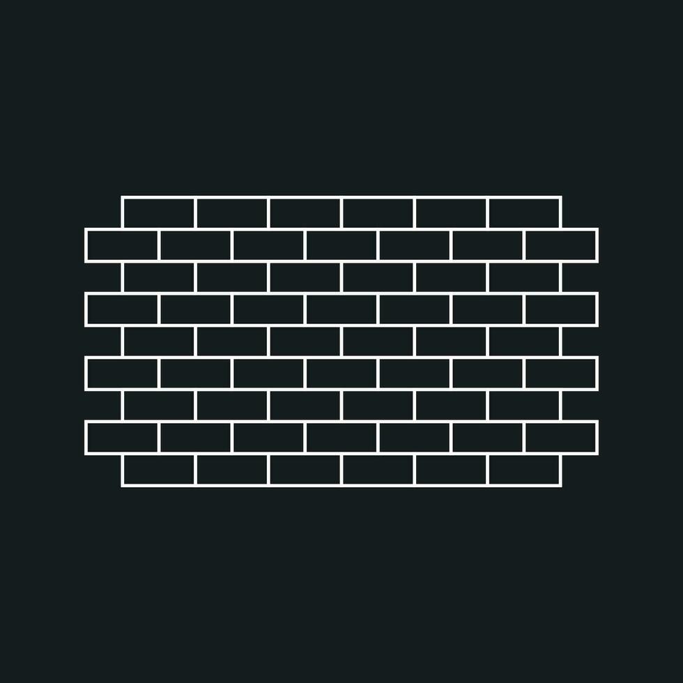 Wall brick icon in flat style isolated on black background. Wall symbol illustration in line style. vector