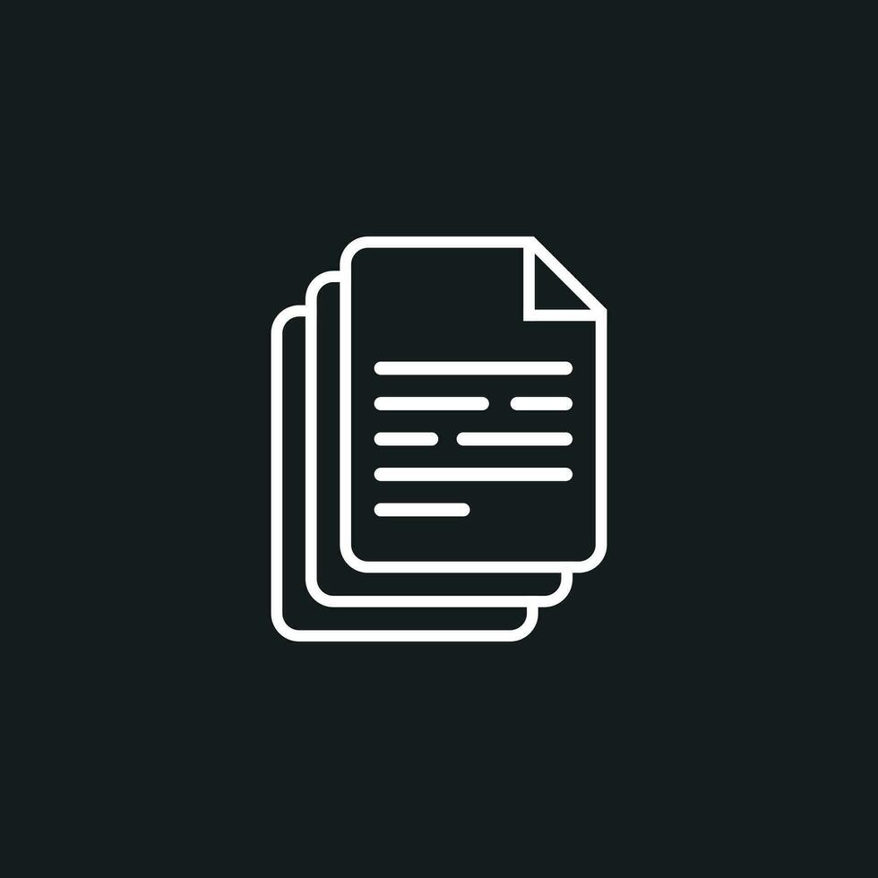 Document icon vector illustration. Paper sheet simple pictogram.