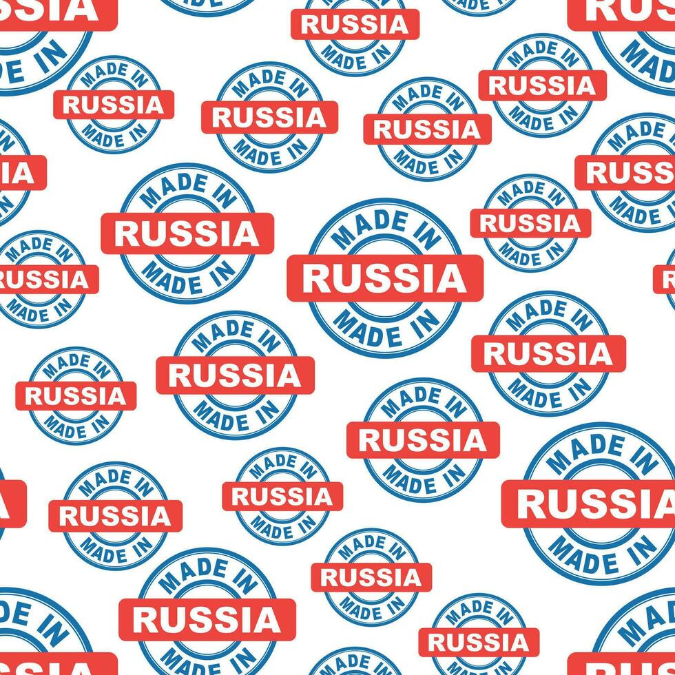 hecho en Rusia sin costura modelo antecedentes icono. plano vector ilustración. Rusia firmar símbolo modelo.