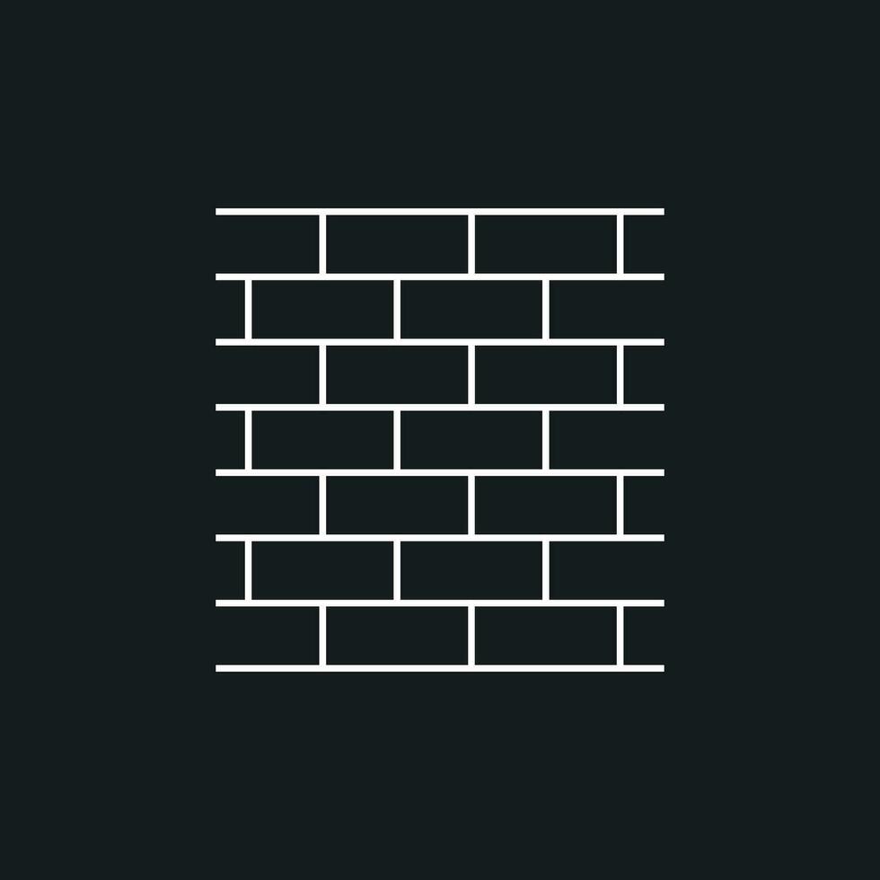 Wall brick icon in flat style isolated on black background. Wall symbol illustration in line style. vector