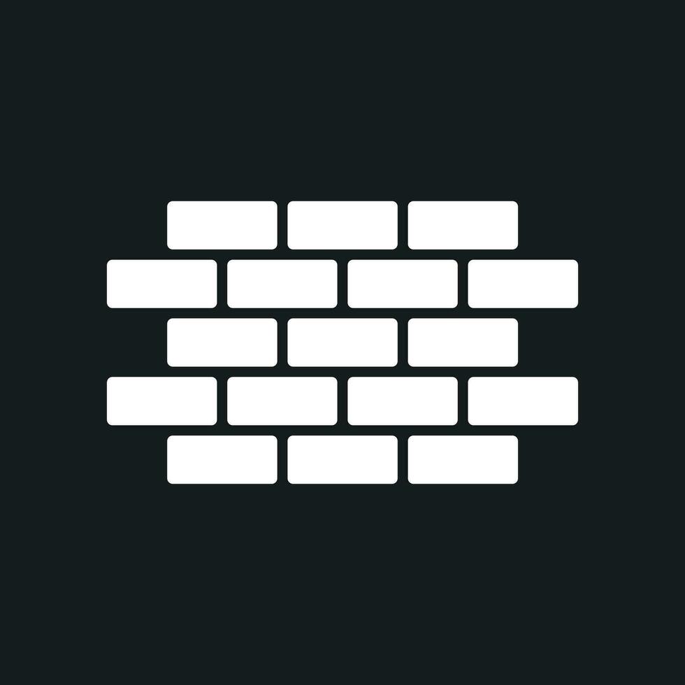 Wall brick icon in flat style isolated on black background. Wall symbol illustration. vector