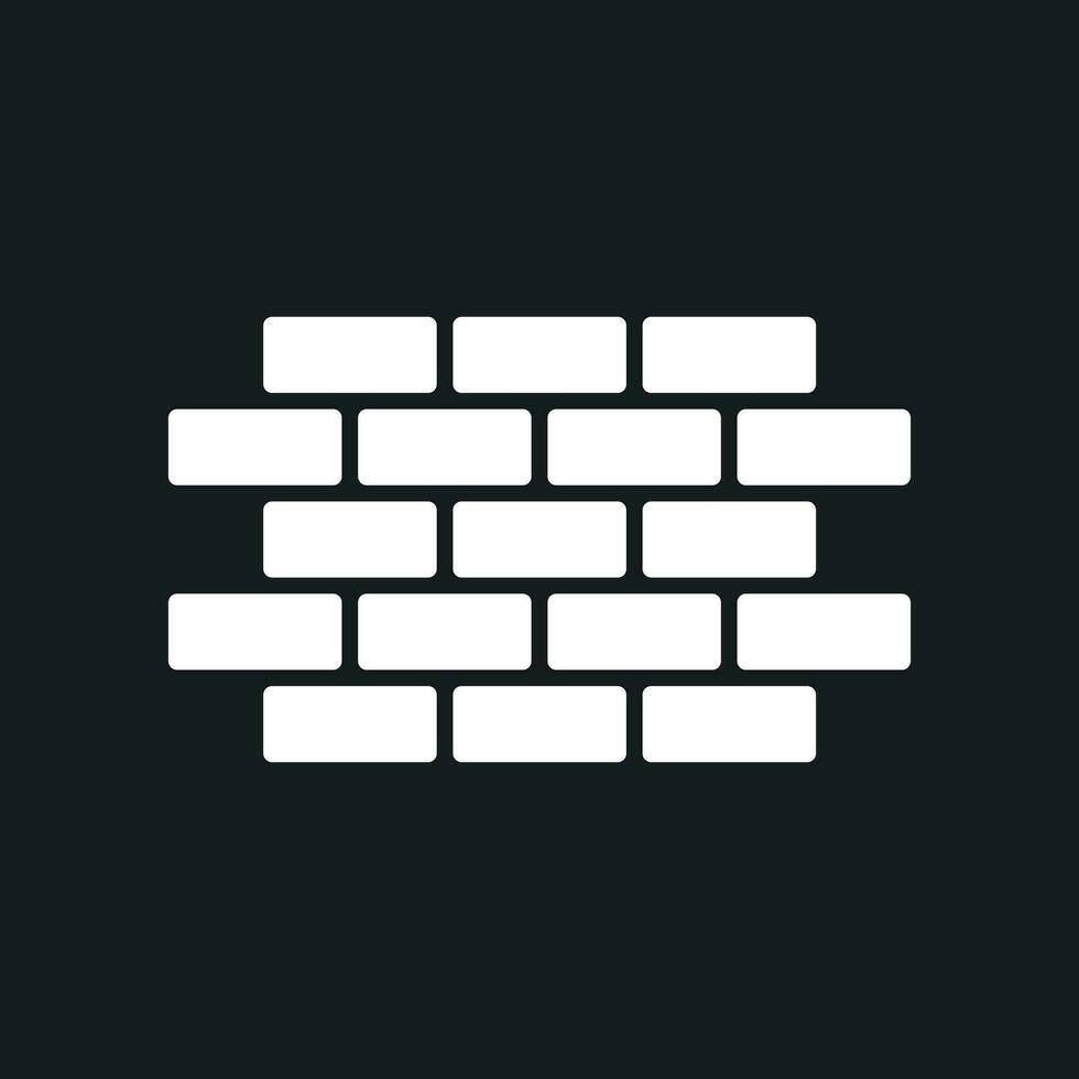 Wall brick icon in flat style isolated on black background. Wall symbol illustration. vector