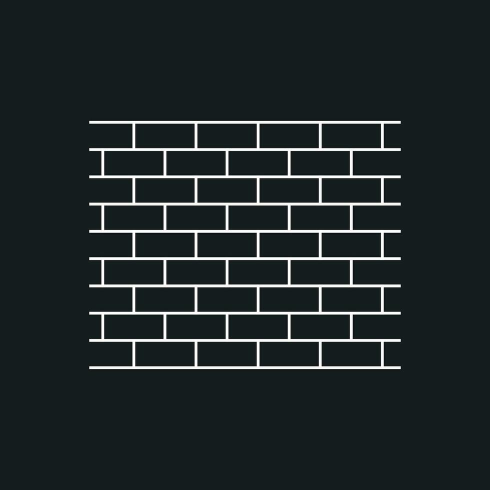 Wall brick icon in flat style isolated on black background. Wall symbol illustration in line style. vector