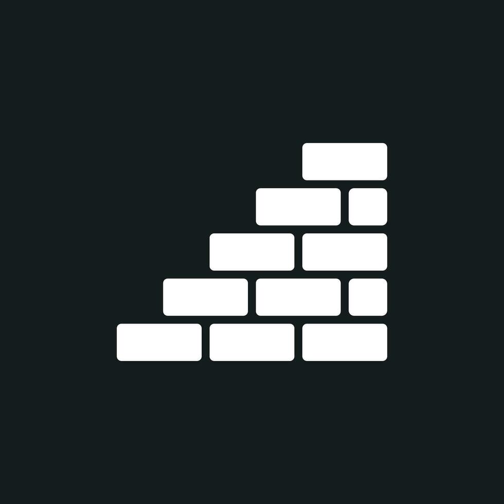 Wall brick icon in flat style isolated on black background. Wall symbol illustration. vector