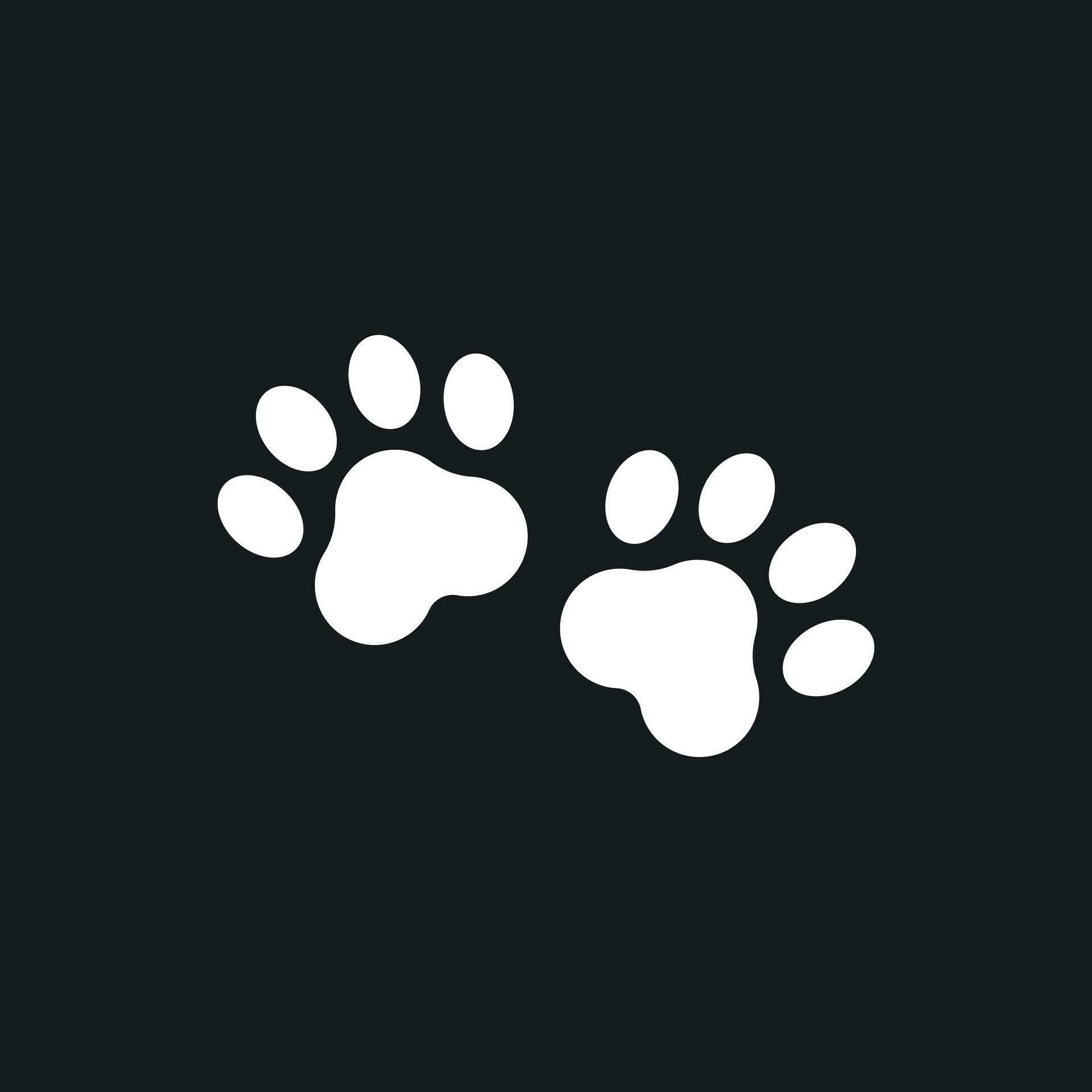 Paw print vector icon. Dog or cat pawprint illustration. Animal