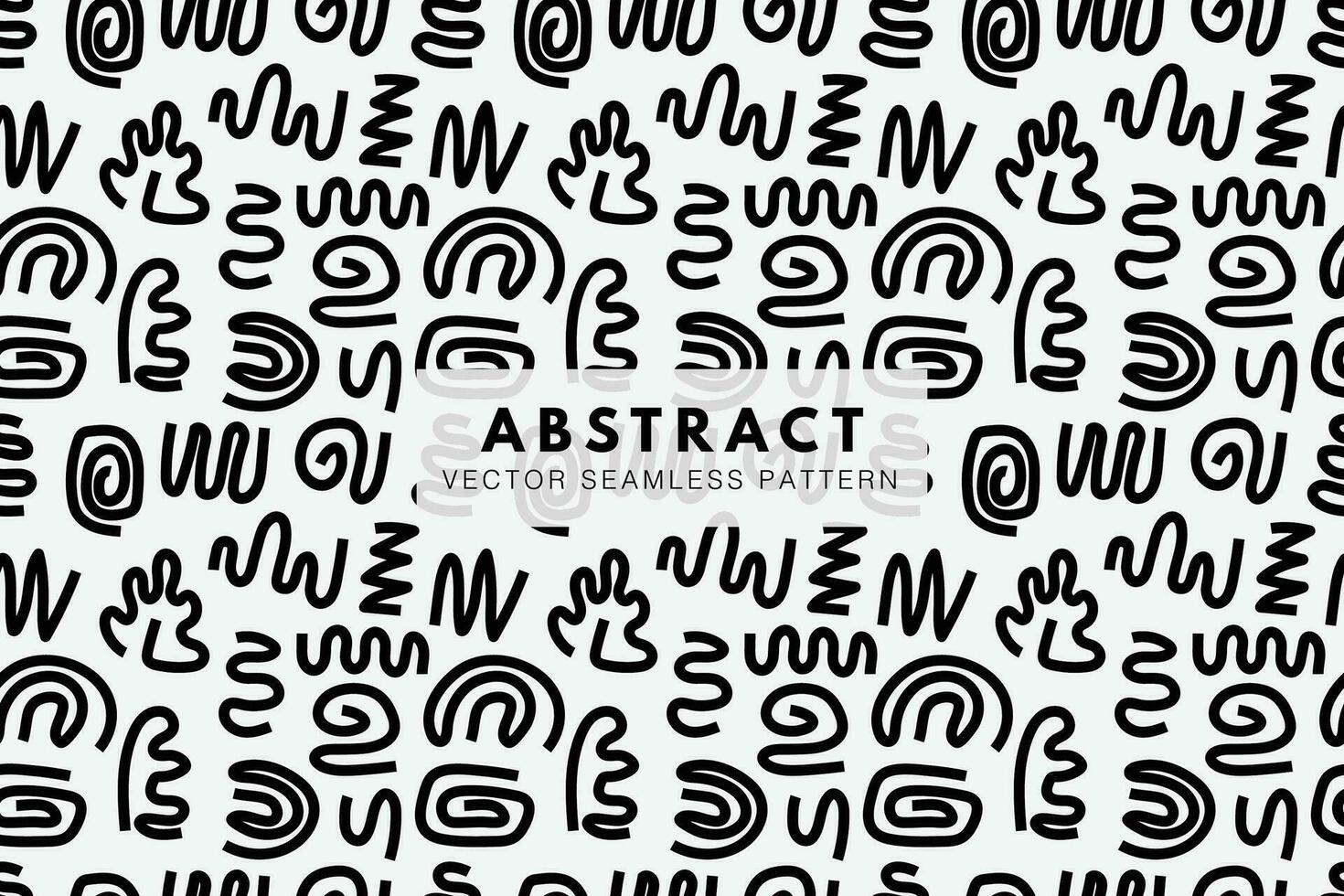 Abstract lines shape hand drawn memphis style vector seamless repeat pattern