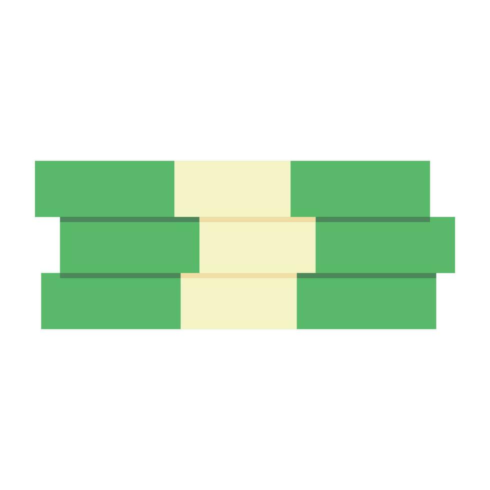 Stack of cash money dollar currency green icon. vector