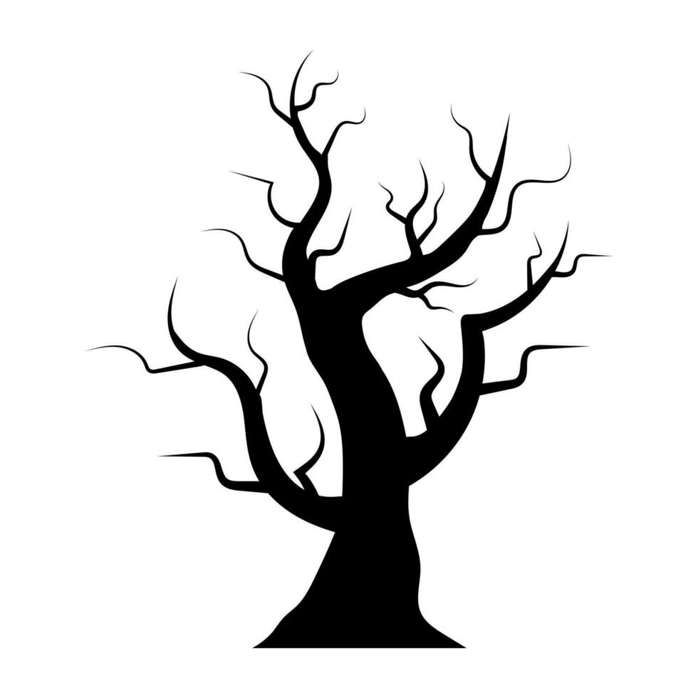 silueta de Víspera de Todos los Santos árbol icono. vector