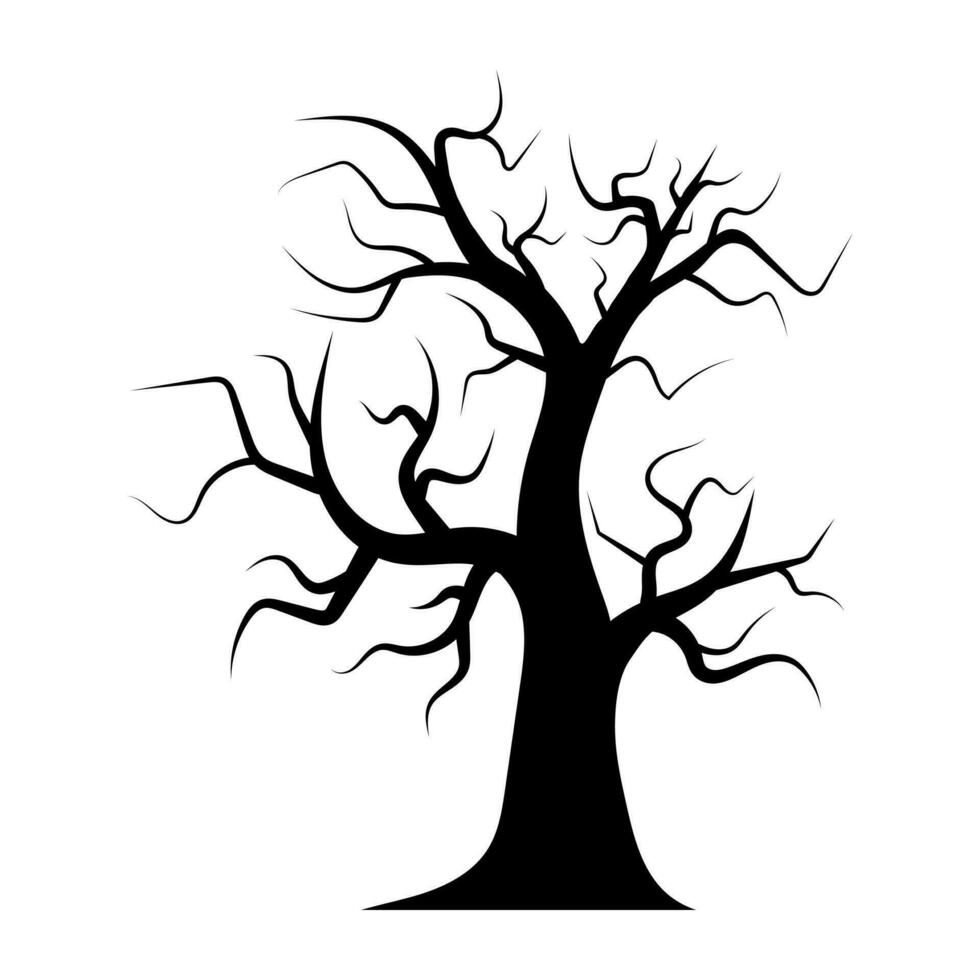 silhouette of halloween tree icon. vector